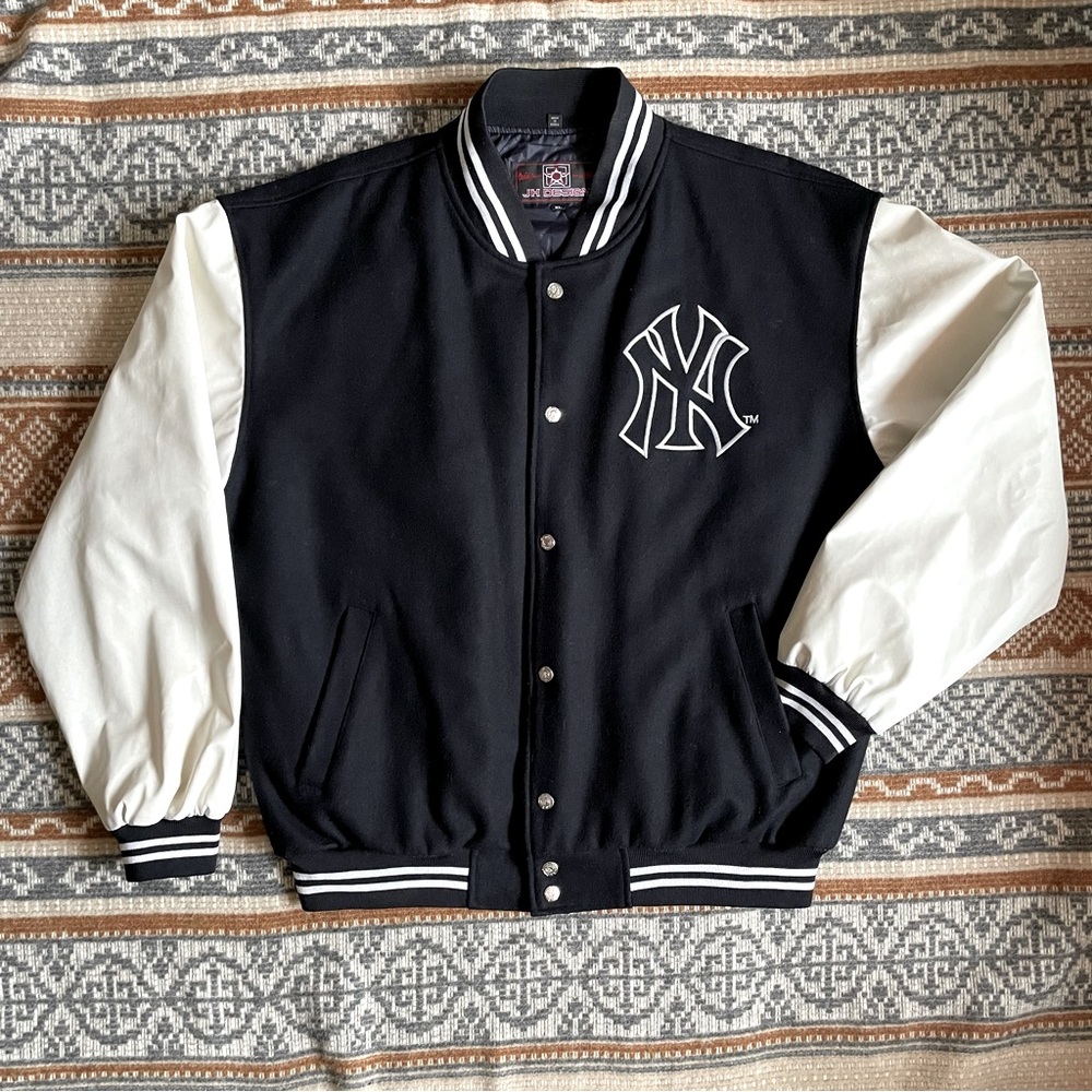 Black & White Varsity Bomber Jacket